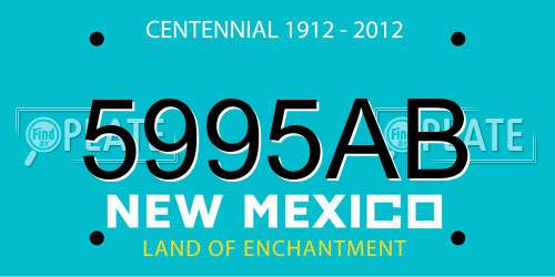 5995AB New Mexico License Plate