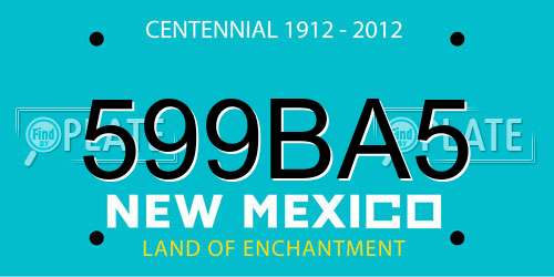 599BA5 New Mexico License Plate