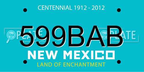 599BAB New Mexico License Plate
