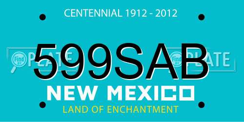 599SAB New Mexico License Plate
