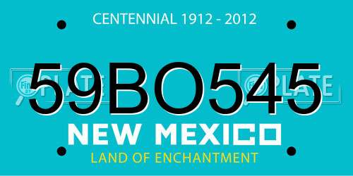 59BO545 New Mexico License Plate