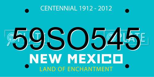 59SO545 New Mexico License Plate