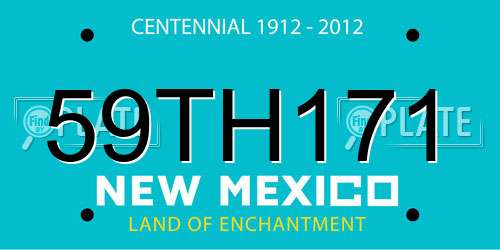 59TH171 New Mexico License Plate