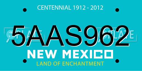 5AAS962 New Mexico License Plate