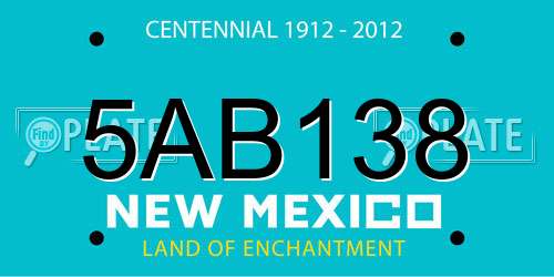 5AB138 New Mexico License Plate
