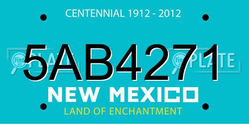 5AB4271 New Mexico License Plate