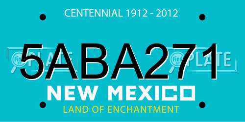 5ABA271 New Mexico License Plate