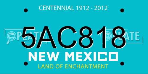 5AC818 New Mexico License Plate