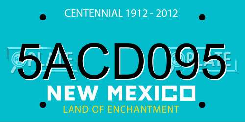 5ACD095 New Mexico License Plate