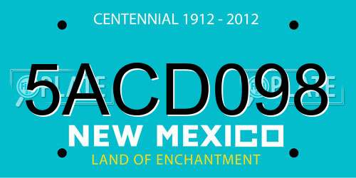5ACD098 New Mexico License Plate