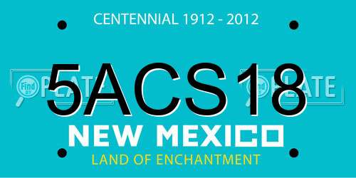 5ACS18 New Mexico License Plate