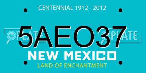 5AEO37 New Mexico License Plate