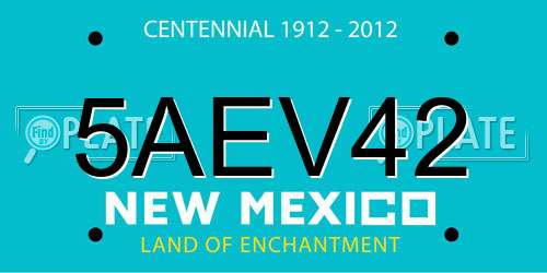 5AEV42 New Mexico License Plate