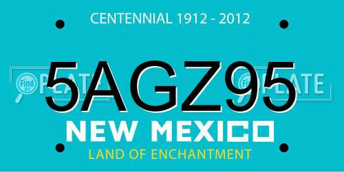 5AGZ95 New Mexico License Plate