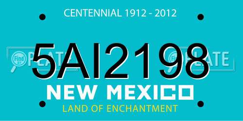 5AI2198 New Mexico License Plate