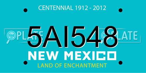 5AI548 New Mexico License Plate