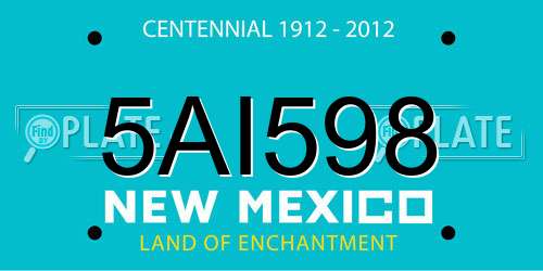5AI598 New Mexico License Plate