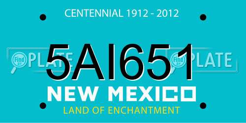 5AI651 New Mexico License Plate
