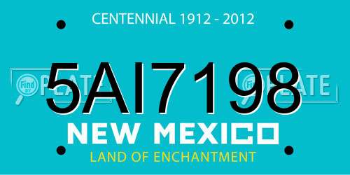5AI7198 New Mexico License Plate