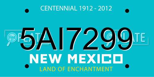 5AI7299 New Mexico License Plate