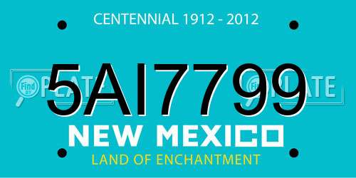 5AI7799 New Mexico License Plate