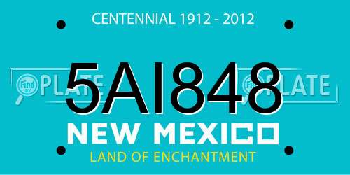 5AI848 New Mexico License Plate
