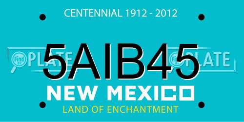 5AIB45 New Mexico License Plate