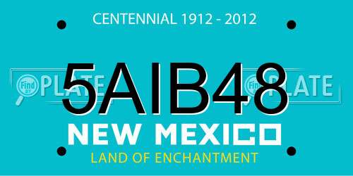 5AIB48 New Mexico License Plate