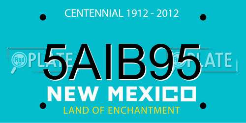 5AIB95 New Mexico License Plate