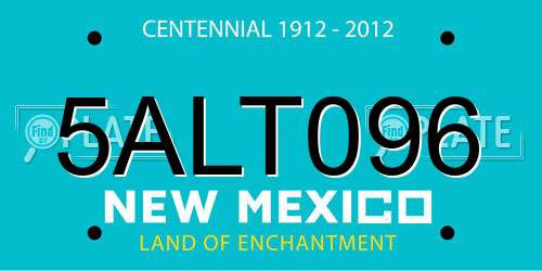 5ALT096 New Mexico License Plate