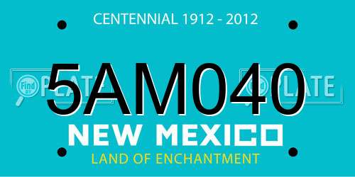 5AM040 New Mexico License Plate