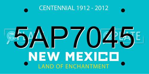 5AP7045 New Mexico License Plate