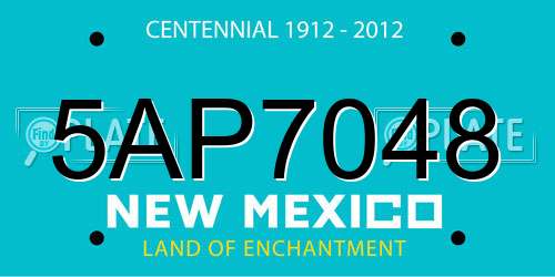 5AP7048 New Mexico License Plate