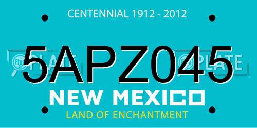 5APZ045 New Mexico License Plate