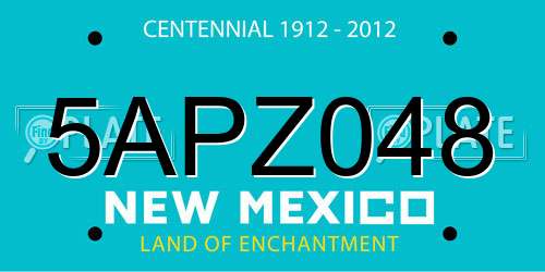 5APZ048 New Mexico License Plate