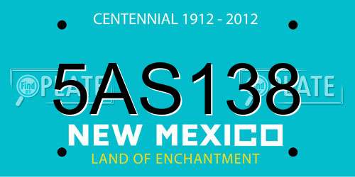 5AS138 New Mexico License Plate