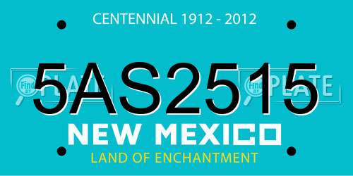 5AS2515 New Mexico License Plate