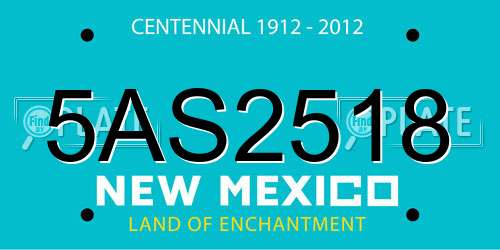 5AS2518 New Mexico License Plate