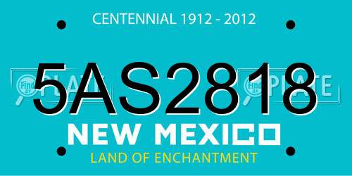 5AS2818 New Mexico License Plate