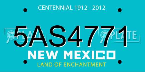 5AS4771 New Mexico License Plate