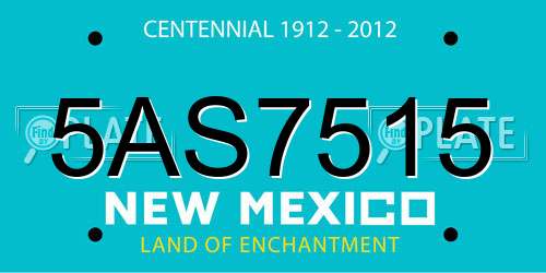 5AS7515 New Mexico License Plate