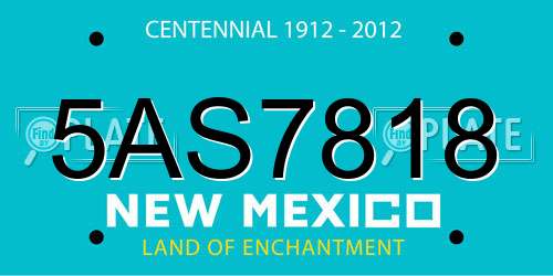 5AS7818 New Mexico License Plate