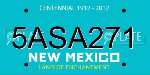 5ASA271 New Mexico License Plate