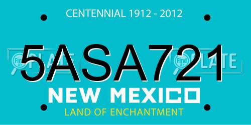 5ASA721 New Mexico License Plate