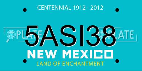 5ASI38 New Mexico License Plate