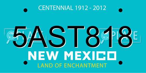 5AST818 New Mexico License Plate