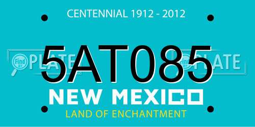 5AT085 New Mexico License Plate