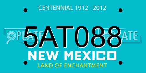 5AT088 New Mexico License Plate