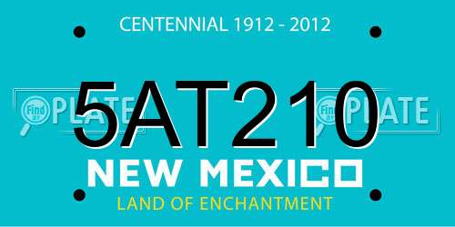 5AT210 New Mexico License Plate