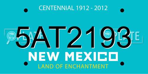 5AT2193 New Mexico License Plate
